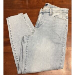 Talbots Simply Flattering Slim Ankle Jeans Size 12 Light Wash Raw Hem‎ Slit2